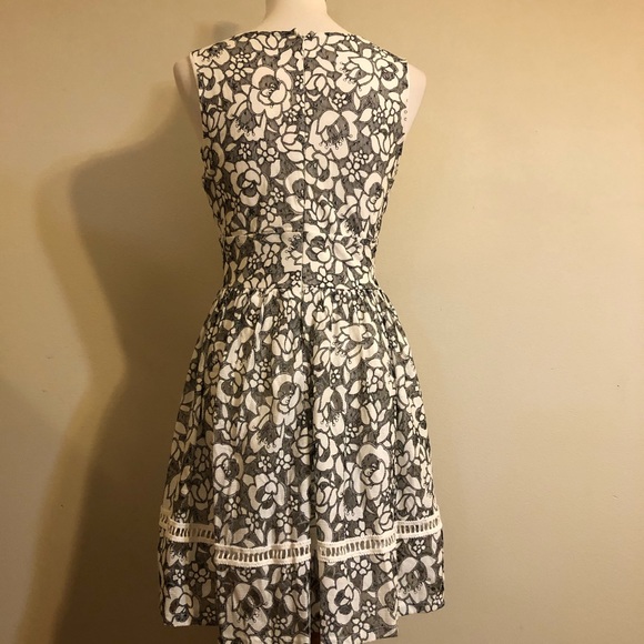NWT Just Me Black & White Lace Floral Print Dress - Picture 8 of 12